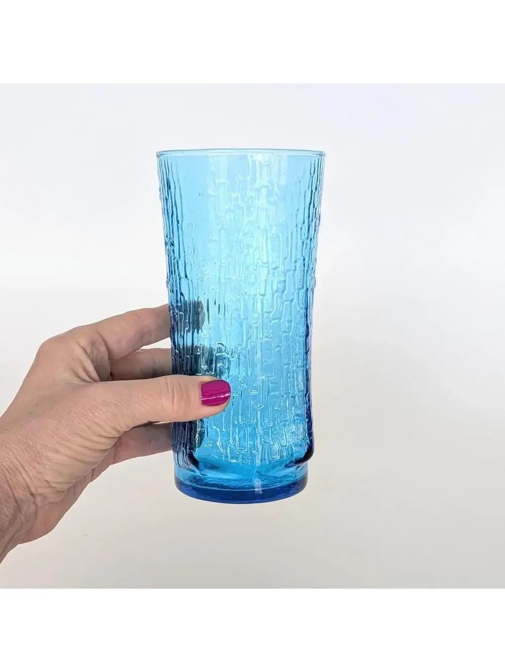 Vintage Laser Blue Anchor Hocking Pagoda Cooler Glasses